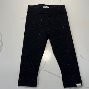 Miles baby black leggings with white speckles size 18 months